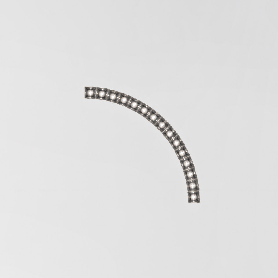 Artemide Somnium System: curved quarter-circle LED track module in dark finish with evenly spaced light points