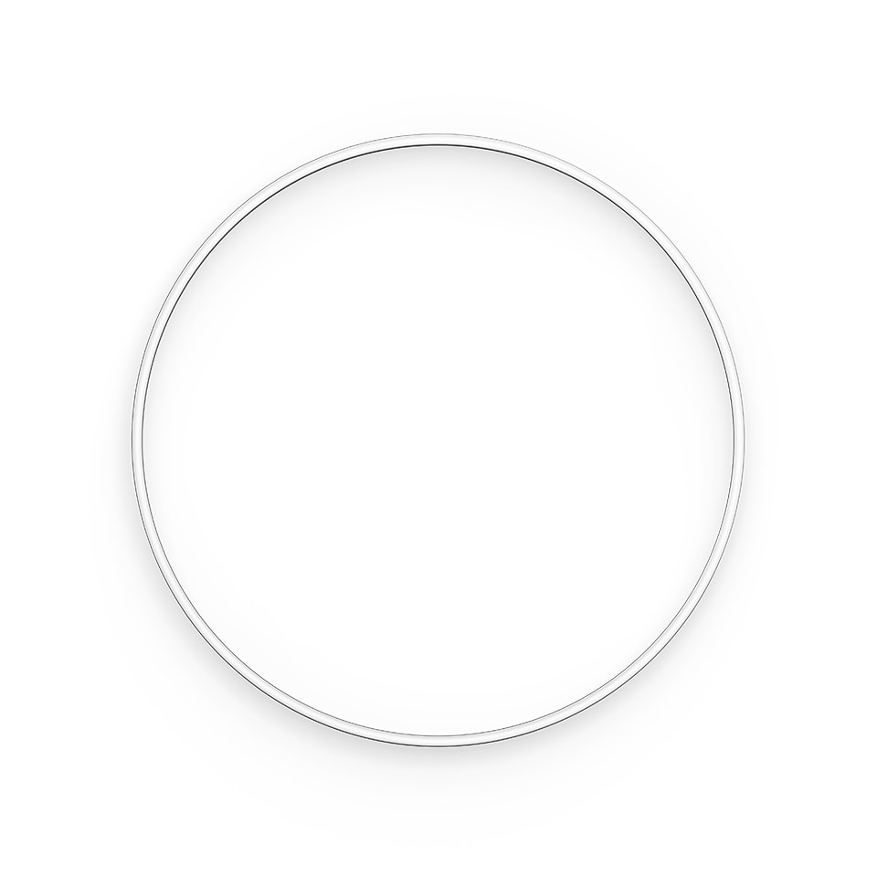 Artemide A.24 Circular Stand-alone ceiling light, minimalist white circular LED ring with ultra-thin profile, top view