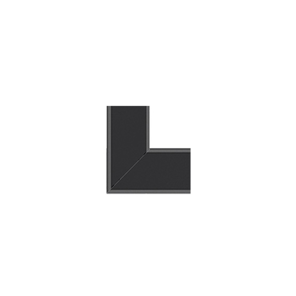 Artemide A.39 Incasso Emissione Sharping: black L-shaped recessed lighting profile corner connector piece