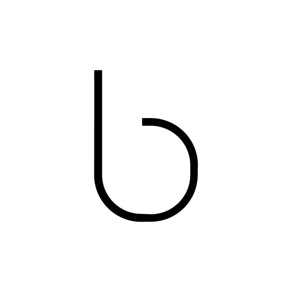 Artemide Alphabet of Light: lowercase letter 'b' in black, minimalist design for modular illuminated signage