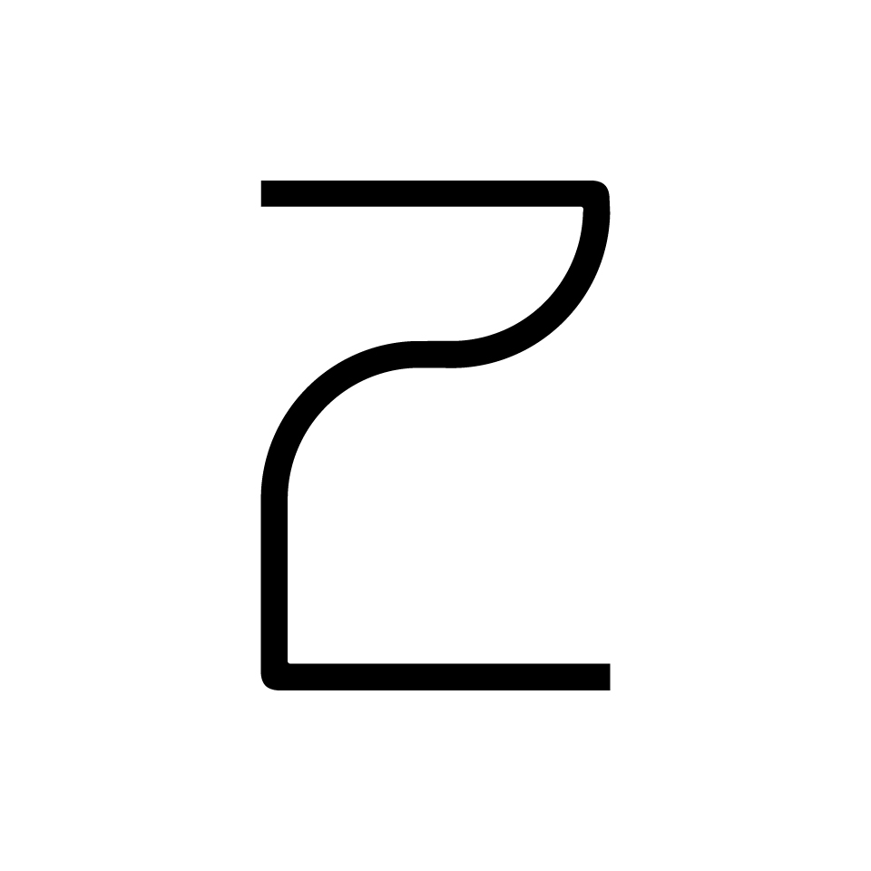 Artemide Alphabet of Light: letter Z, rendered in minimalist black outline on white background