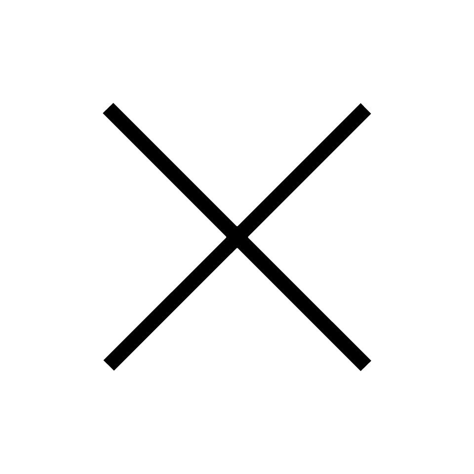 Close button icon represented by an X symbol, used to dismiss or close a dialog or menu.