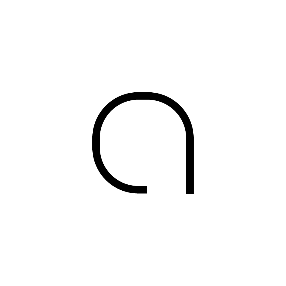 Artemide logo: minimalist lowercase letter 'a' in black, representing the Artemide brand identity