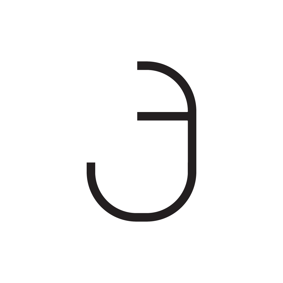 Artemide Alphabet of Light: lowercase letter 'j' formed by a minimalist black line on white background