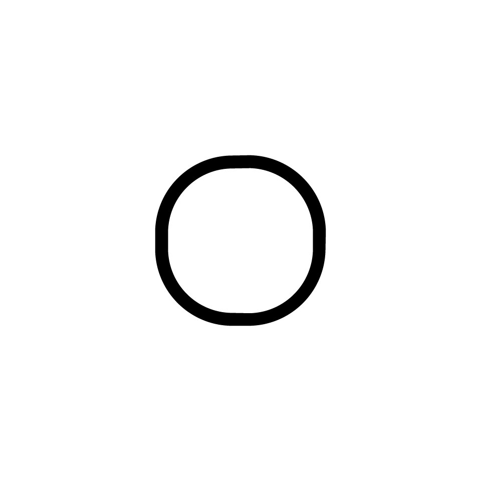 Artemide Alphabet of Light: letter O, a rounded square ring shape in black, designed for modular light installations