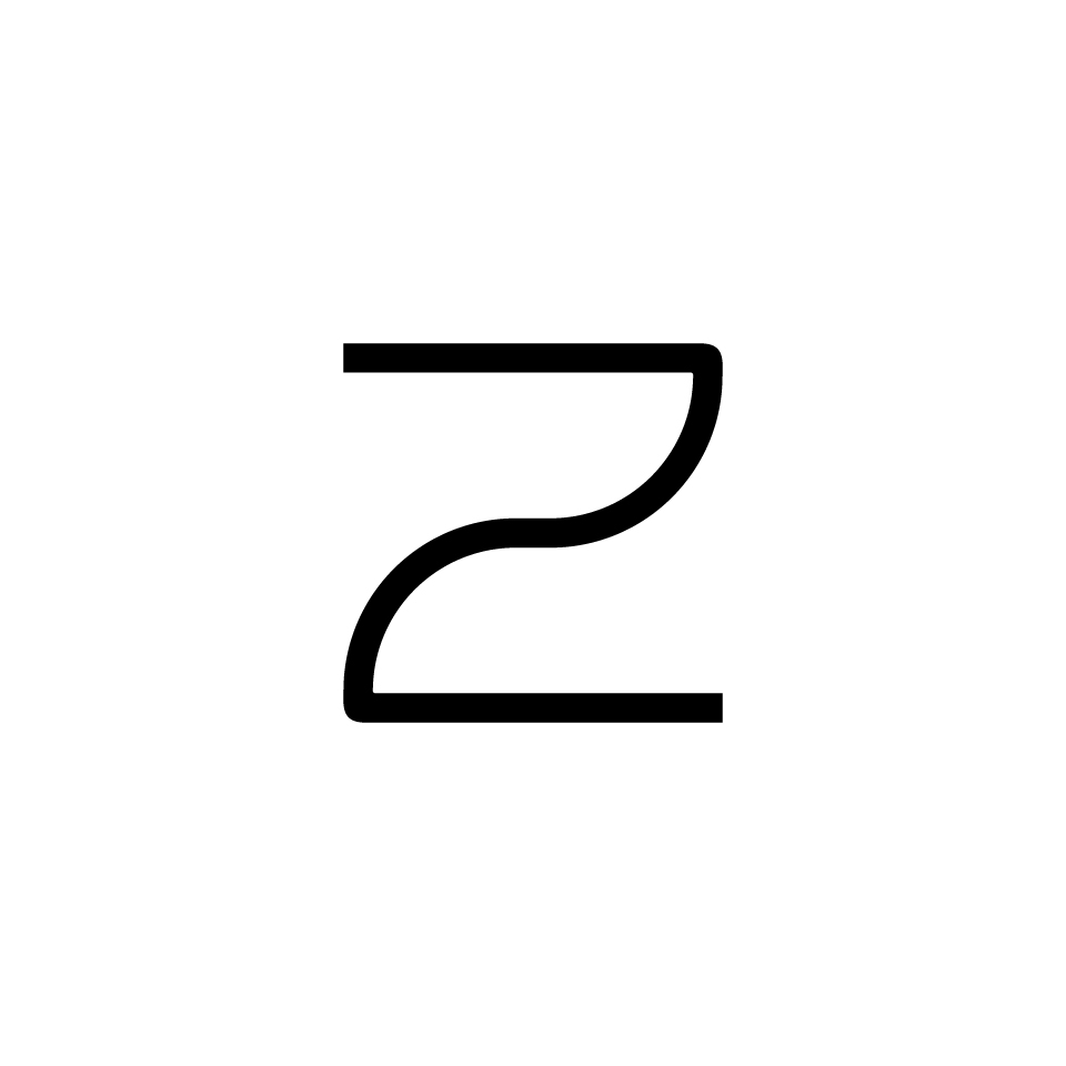 Artemide Alphabet of Light: lowercase letter 'z' in minimalist black outline design for modular lighting composition