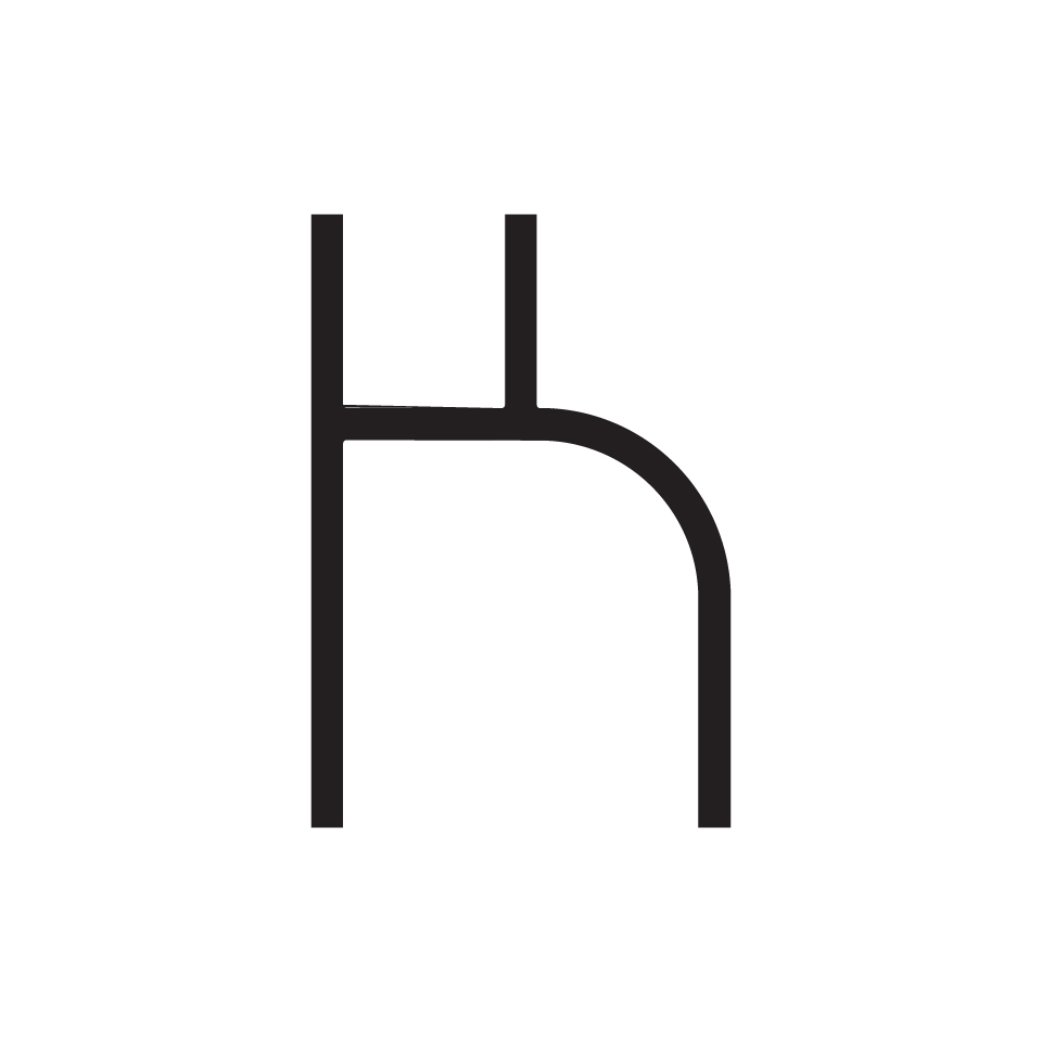 Artemide Alphabet of Light Mini: lowercase letter 'h' in black, designed for modular illuminated typographic installations