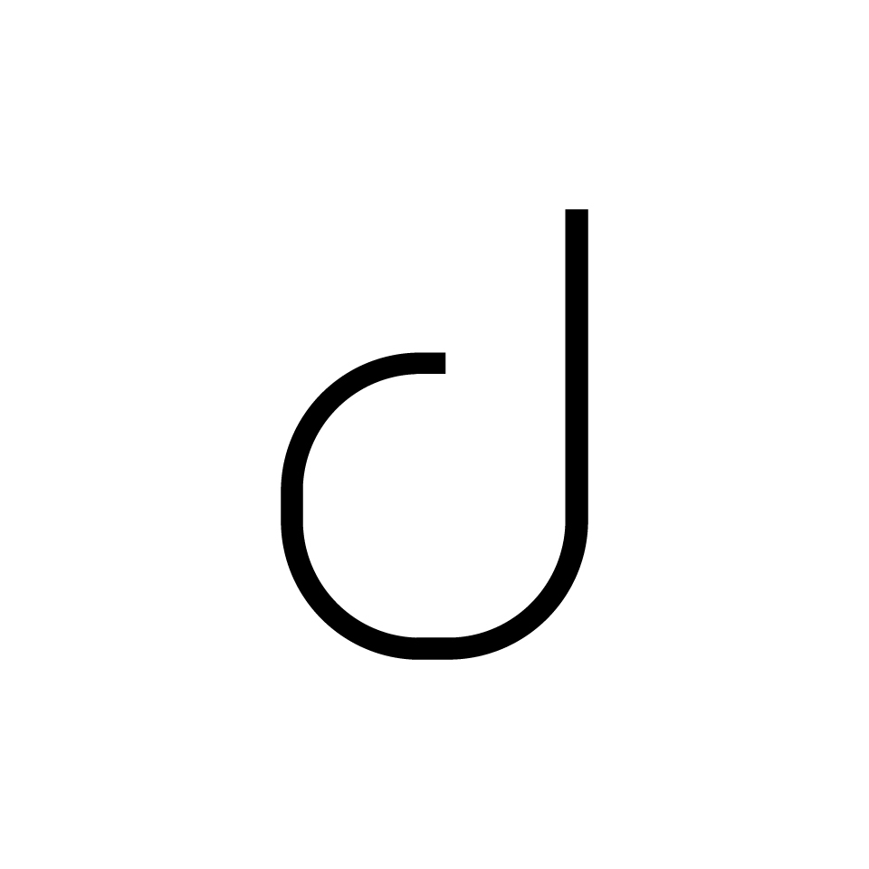Artemide Alphabet of Light: lowercase letter 'd' in minimalist black design, part of the modular lighting letter collection