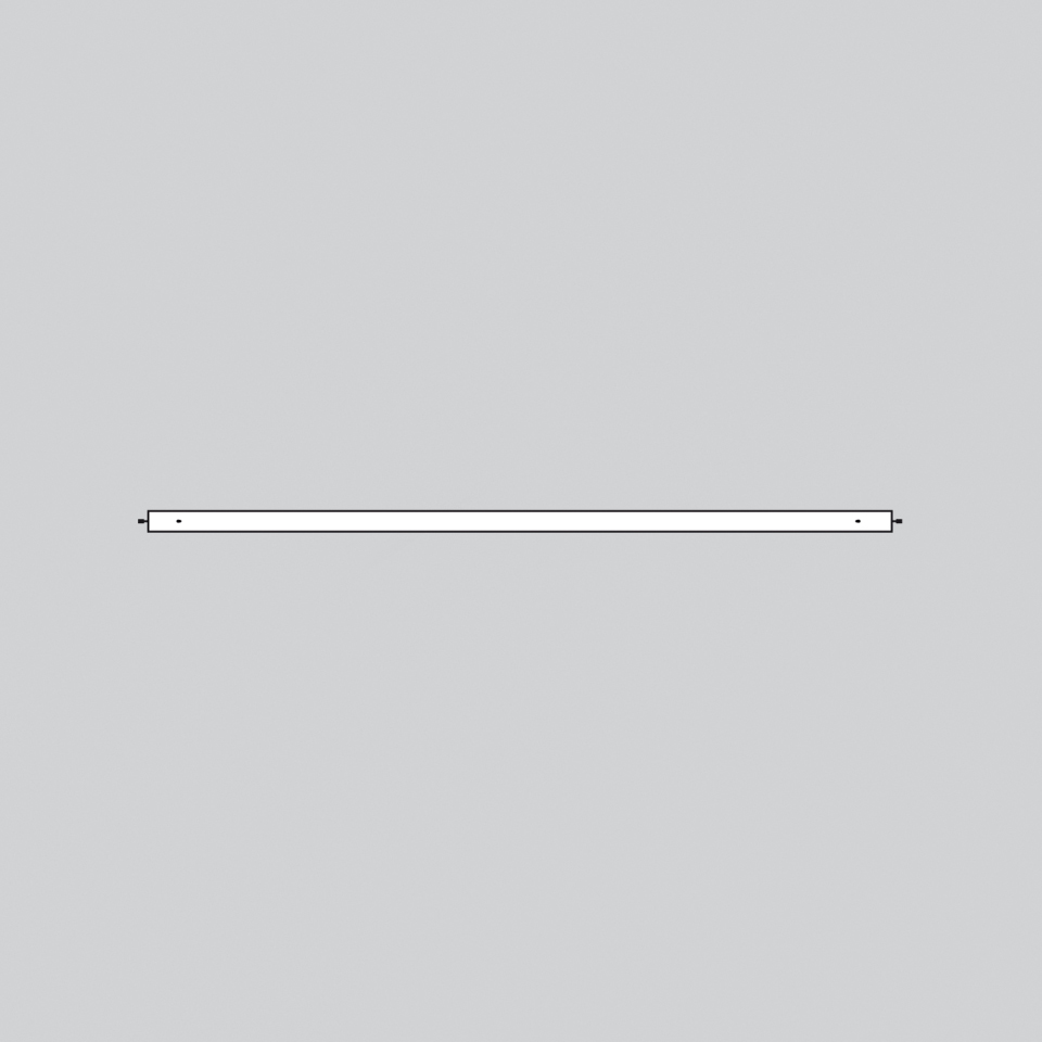 Artemide Alphabet of Light System: slim horizontal linear LED bar in white, designed for modular ceiling or wall installation