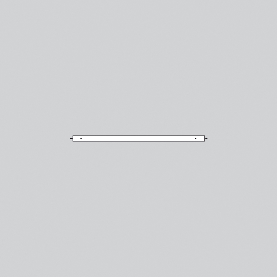 Artemide Alphabet of Light System: slim horizontal linear LED bar with mounting points at each end, white finish