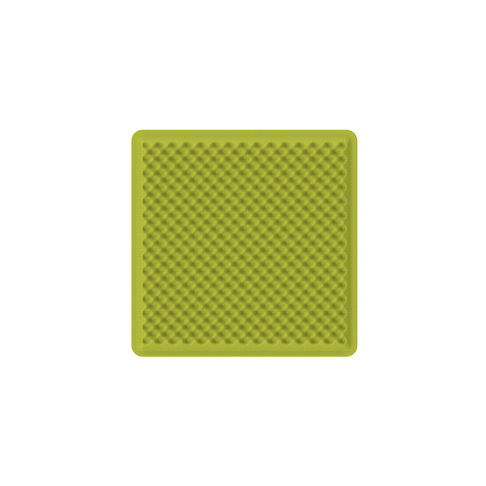 Eggboard Wall/Ceiling light panel by Artemide, square lime green diffuser with textured egg-crate pattern surface