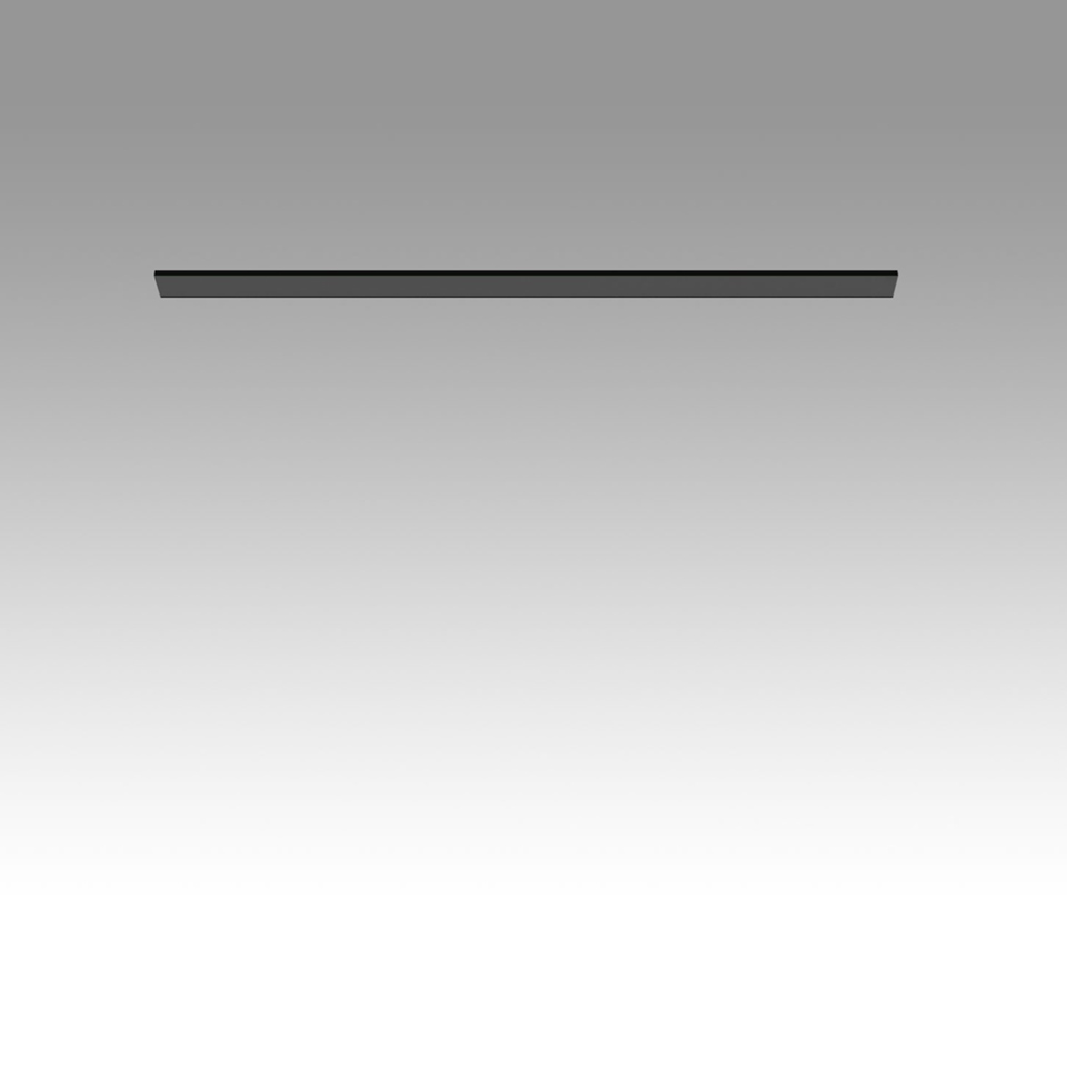Artemide Katà Métron recessed ceiling light fixture, slim dark linear profile, flush-mounted design for minimal ceiling integration