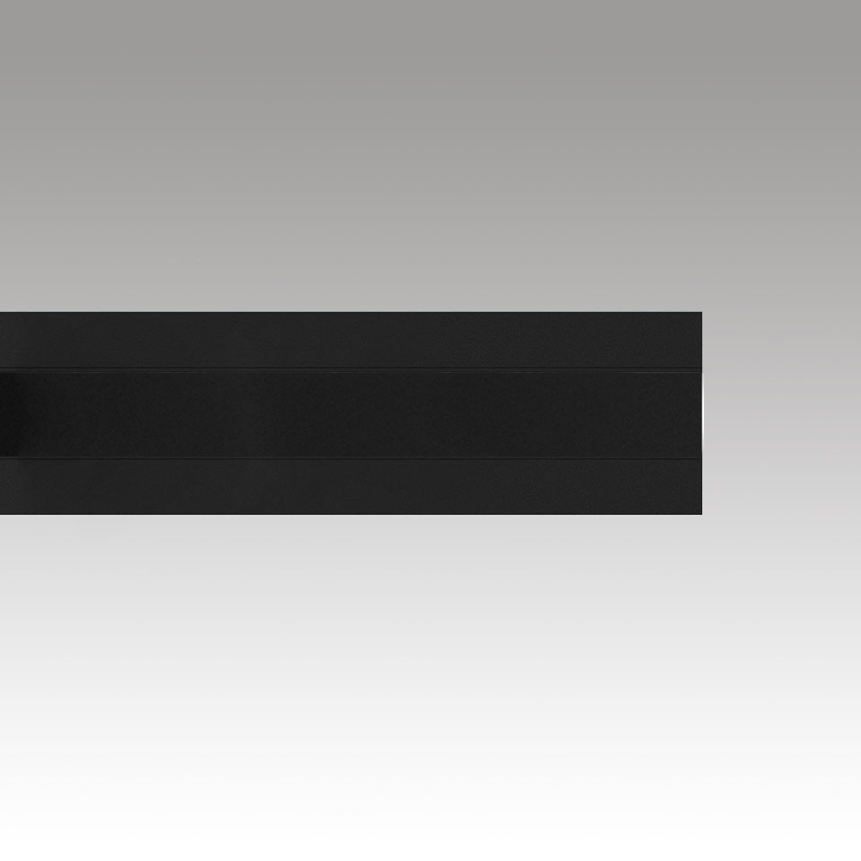 Artemide Katà Métron linear wall lamp in matte black finish, sleek rectangular profile with integrated LED light source