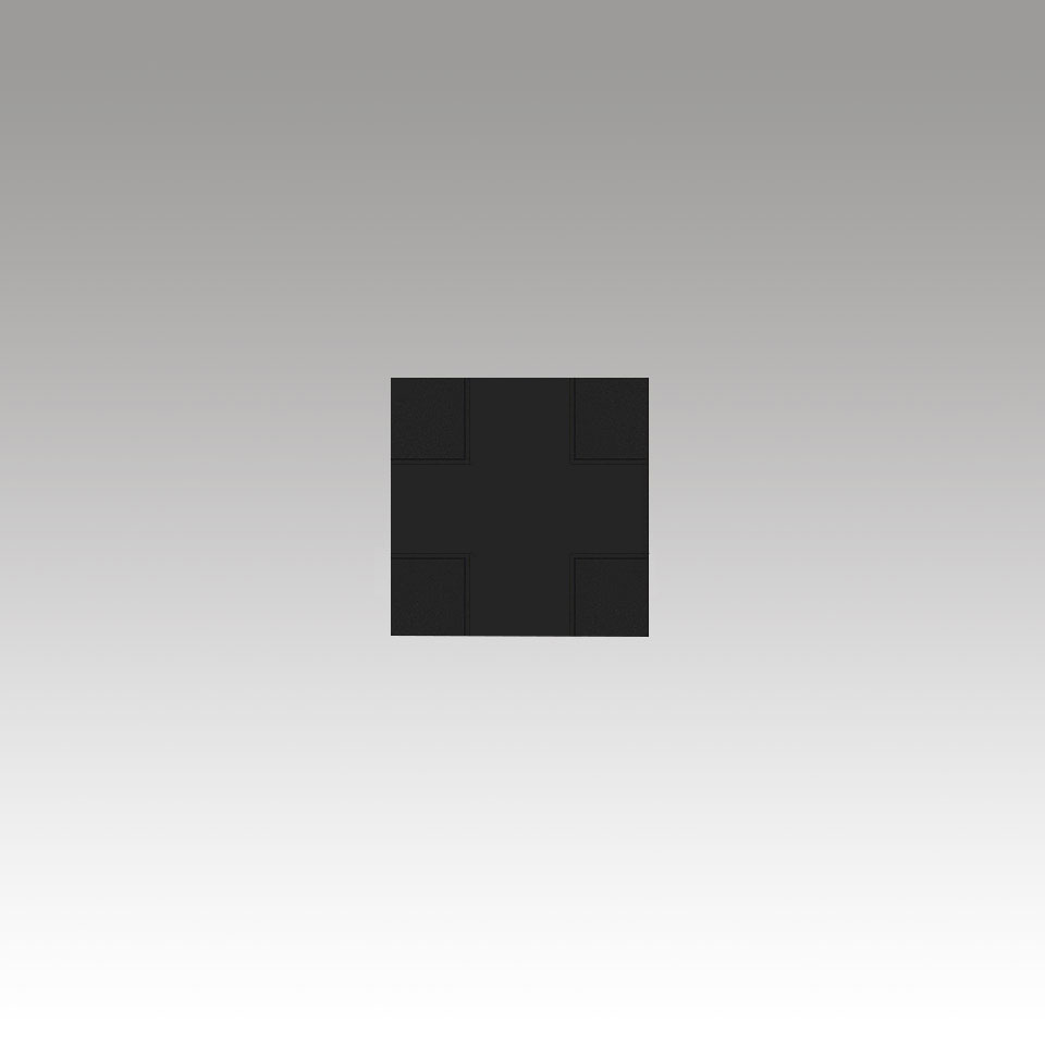 Katà Métron wall or ceiling light panel in matte black, featuring a modular square grid composition of nine sections.
