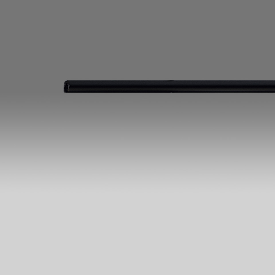 Artemide Look at Me System: ultra-slim black linear pendant light fixture, minimalist design, shown against a neutral grey background