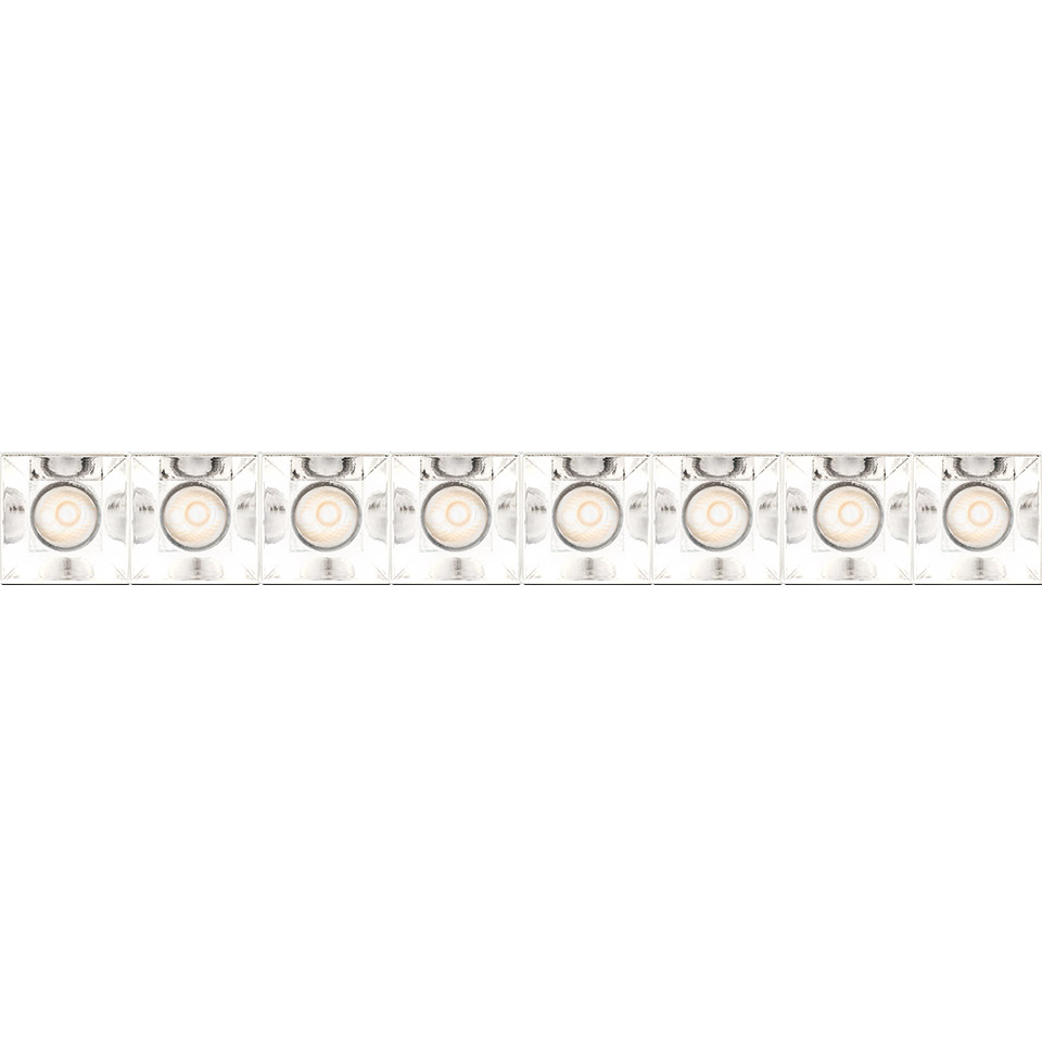 Artemide Sharp recessed modular LED strip with 10 adjustable square spotlights in white finish, aligned in a row - 2