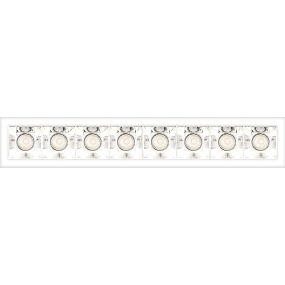 Artemide Sharp Refractive Emission: white recessed linear fixture with 8 adjustable LED spotlights in a row - 2