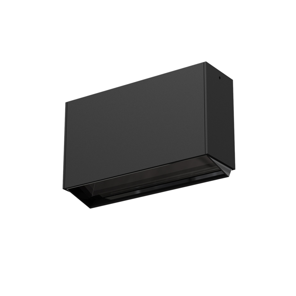 Artemide Sharp Wallwasher SMD: compact rectangular black wall light with a narrow horizontal LED slot for wall-washing illumination
