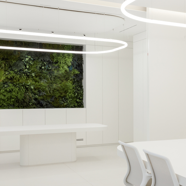 Image of Alphabet of Light System inside a meeting room.