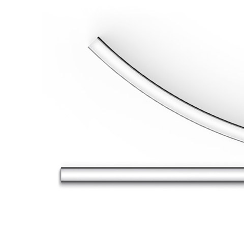 Artemide A.24 Diffused Emission: curved white LED profile detail above, straight linear white LED bar below
