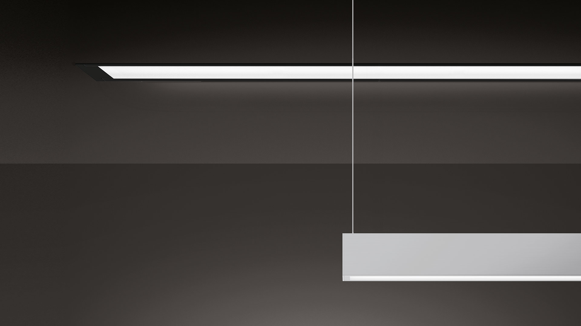 Cross-section of three Artemide A.39 pendant/ceiling lights showing internal LED components, optics, and aluminum housing variants
