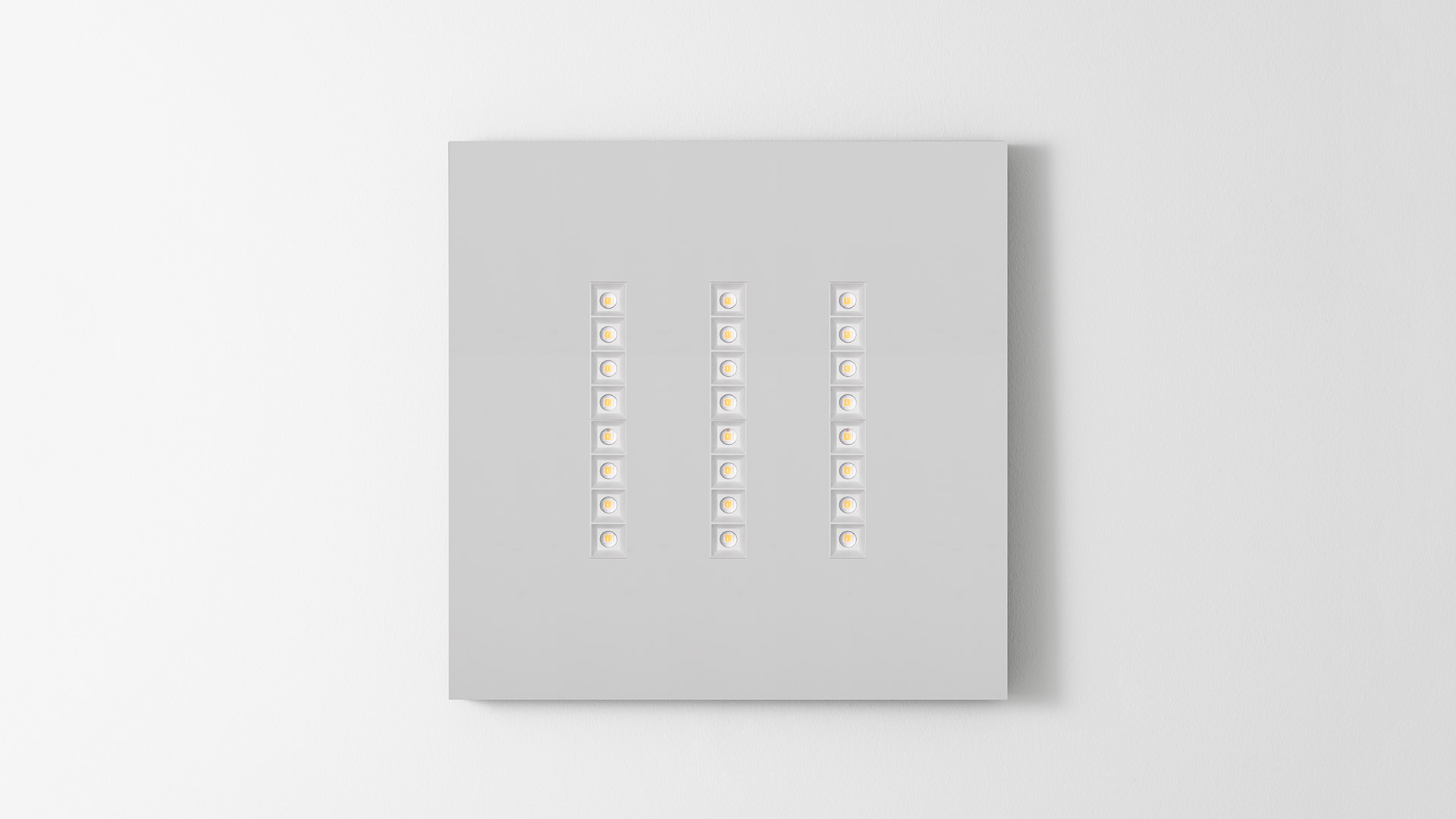 Artemide A.39 Refractive rectangular ceiling lamp in matte black with two rows of warm LED light points
