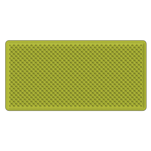 Artemide Eggboard Wall/Ceiling light panel in lime green with textured egg-crate surface pattern, rectangular shape with rounded corners