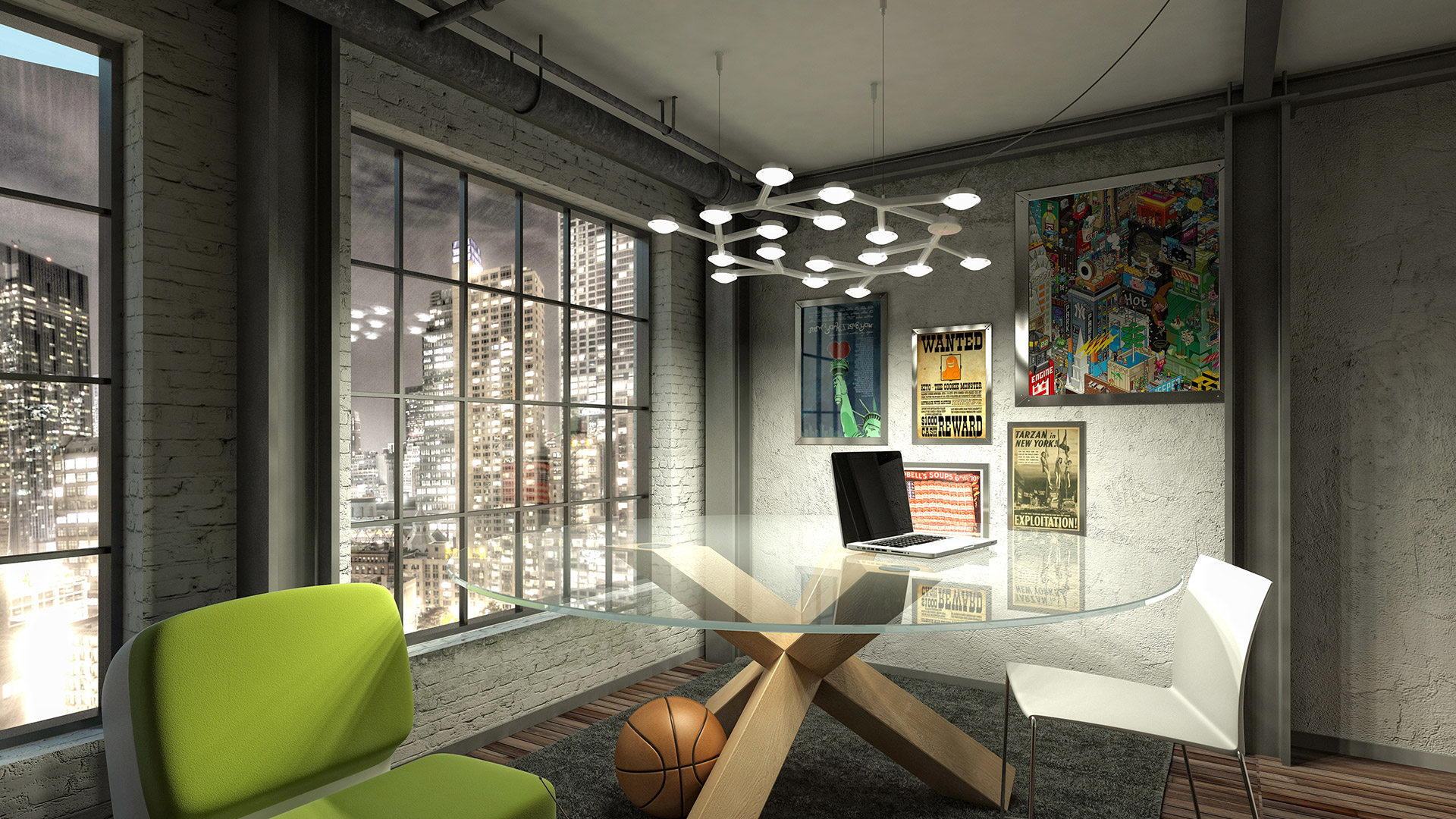 Artemide Led Net Circolare ceiling lamp: white branching structure with five circular LED diffusers arranged in a molecular pattern
