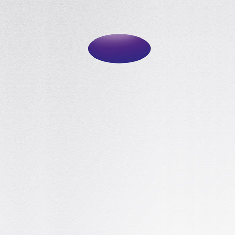 Tagora Incasso 270 recessed ceiling light by Artemide, featuring a deep violet elliptical diffuser flush with a white ceiling